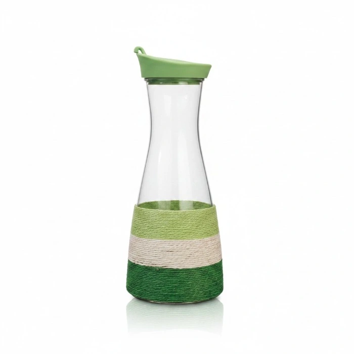 1ltr Glass Juice Jar And Water Carafe With Jute Twine Wrap